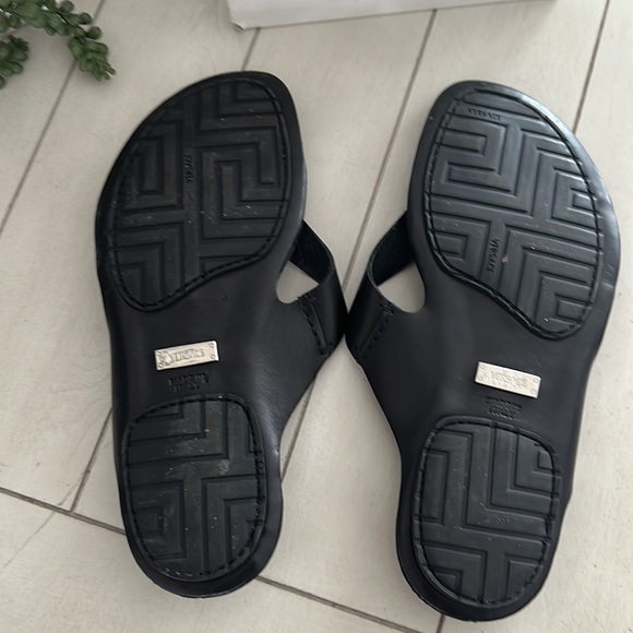 Versace Shoes Versace Black Gv Thong Sandals Poshmark
